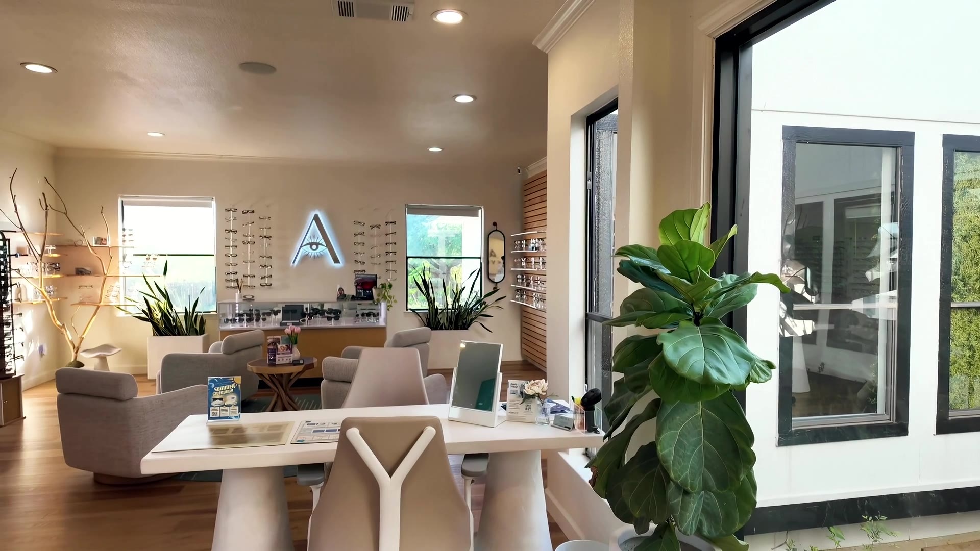 Inside the Aura Eye Center optical boutique